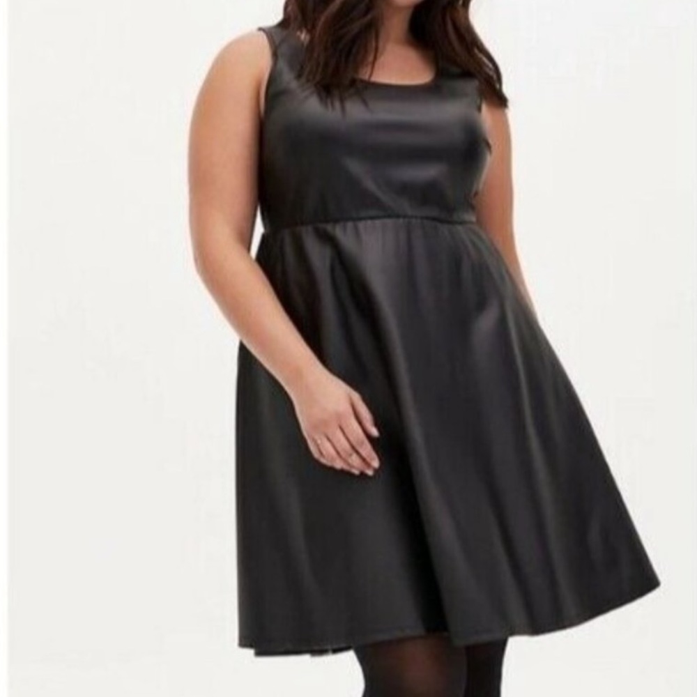 TORRID Black Faux Leather Dress Size 1